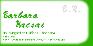 barbara macsai business card